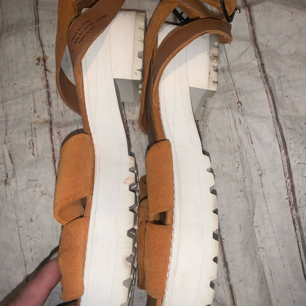 Free people essex sandal tan slight wedge 41 - Picture 6 of 7